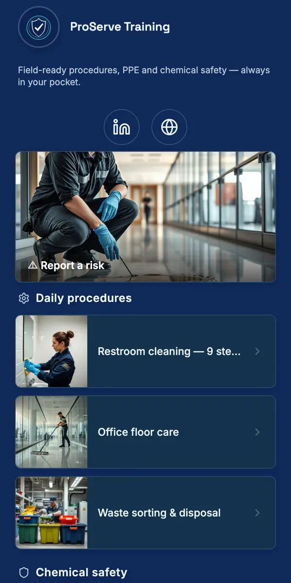 ProServe Training — live metawe page