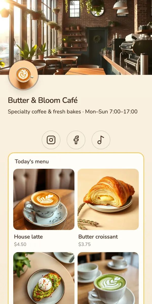 Butter & Bloom Café — live metawe page